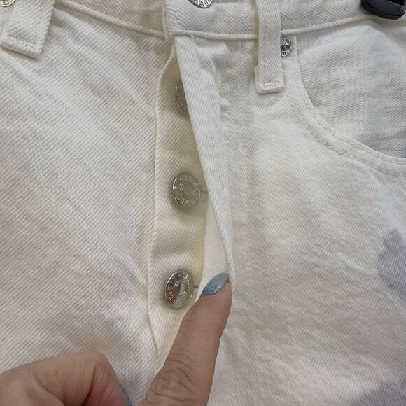 Edwin Denim Shorts Women's 26 (2) White Tie dye CAI Shorts Button Fly NWT - Picture 3 of 15